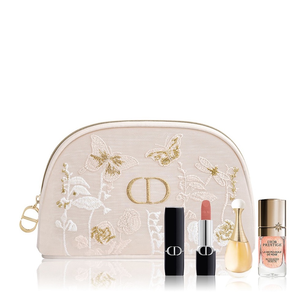 Dior Cosmetic Set with Minis and Pouch. New!